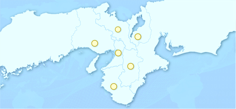 関西圏の地図