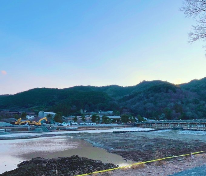 冬の嵐山おおむね風光の画像